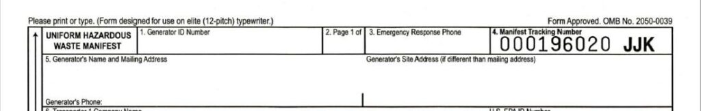 Uniform haz waste manifest title